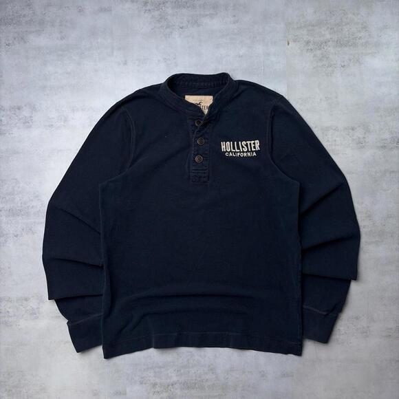 Hollister Other - Y2K Navy Hollister Surf Grunge Long Sleeve Henley Shirt